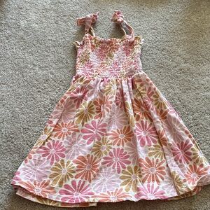 Floral Pink and Orange Kids Dress